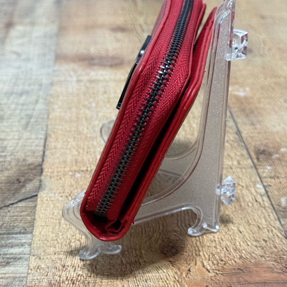 BADGLEY MISCHKA Red Croco Embossed Short Wallet Red /Vegan Leather - Picture 14 of 14